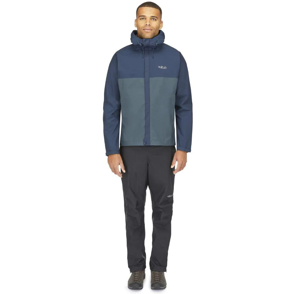 RAB Men's Downpour Eco Waterproof Jacket (Tempest Blue/Orion Blue) - Image 6