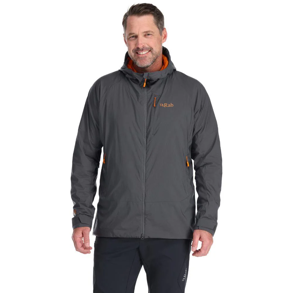 Rab Men’s Vapour-Rise Summit Jacket (Graphene/Marmalade) - Image 2