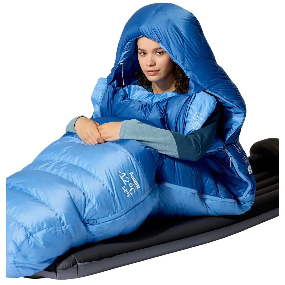 Rab Women's Ascent Down Sleeping Bag (-6°C) - Regular - Left Zip (Dark Bluebird/Bluebird) - Image 4