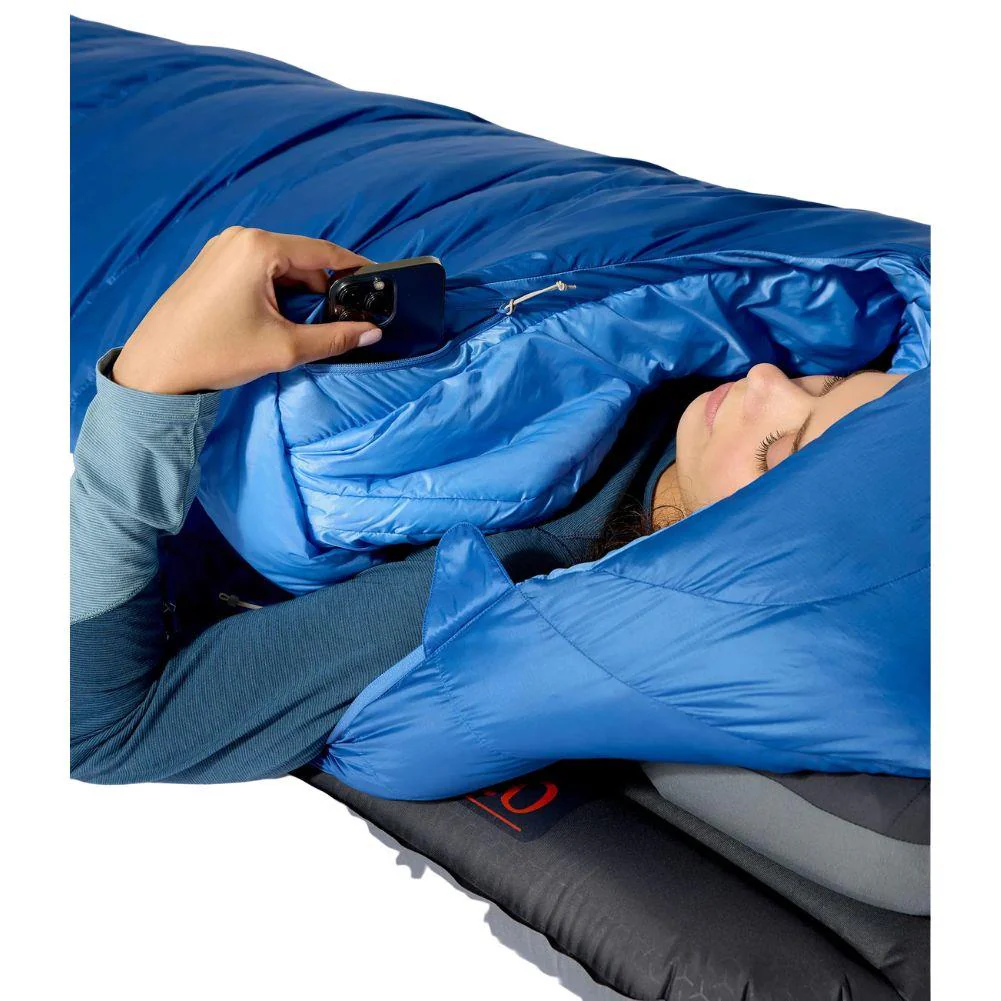 Rab Women's Ascent Down Sleeping Bag (-6°C) - Regular - Left Zip (Dark Bluebird/Bluebird) - Image 5