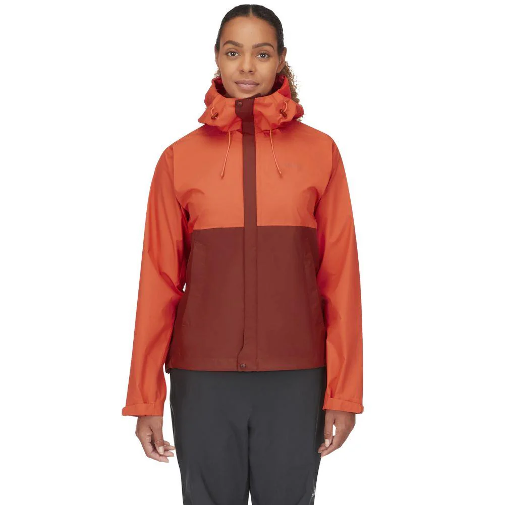 Rab Womens Downpour Eco Waterproof Jacket (Red Grapefruit/Tuscan Red) - Image 3