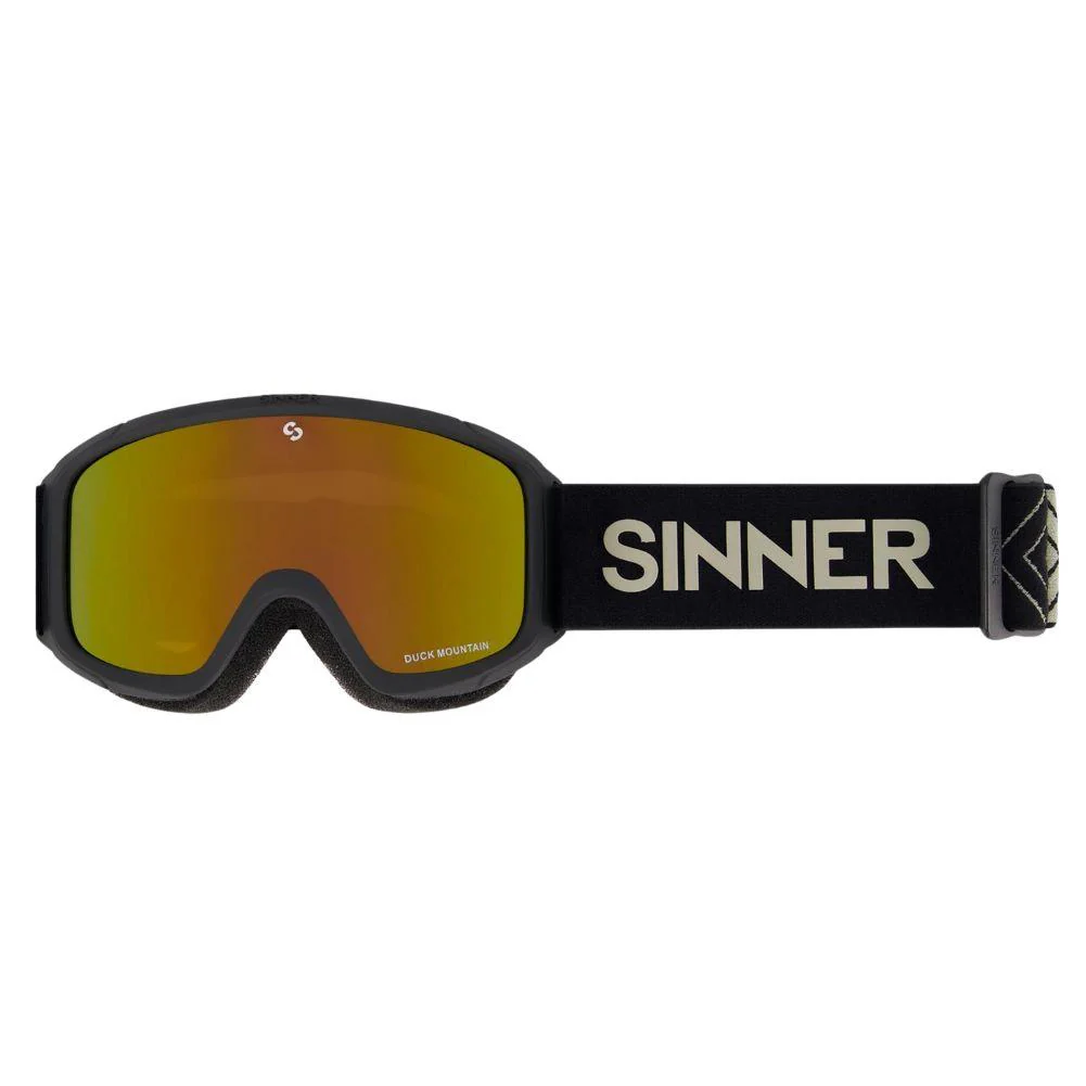 Sinner Kids Duck Mountain Snow Sports Goggle (Matte Black/Red) - Mirror Lens - Image 2