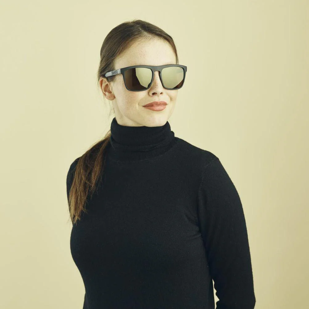 Sinner Thunder X Sunglasses (Matte Black) (Gold-Coloured Mirror Lens) - Image 4