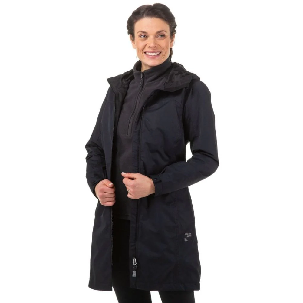 Sprayway Wanda Women's Long Waterproof Jacket (black) - Image 4