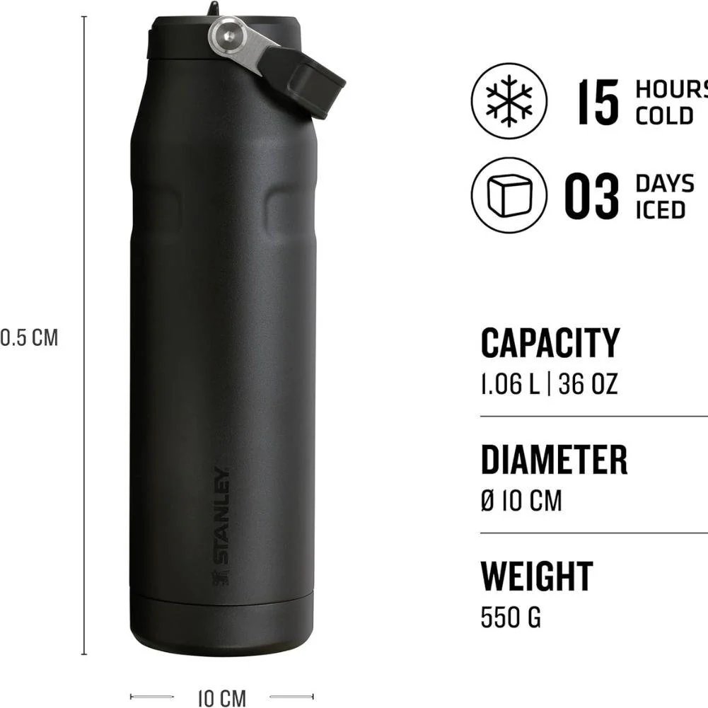 Stanley IceFlow Flip Straw 2.0 Bottle 1.06L (Black 2.0) - Image 4