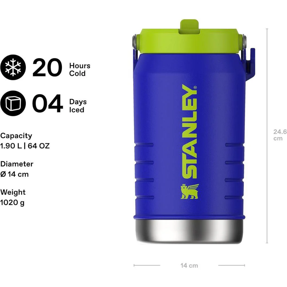 Stanley The IceFlow Flip Straw 2.0 Jug 1.90L (Cobalt Chartreuse) - Image 4