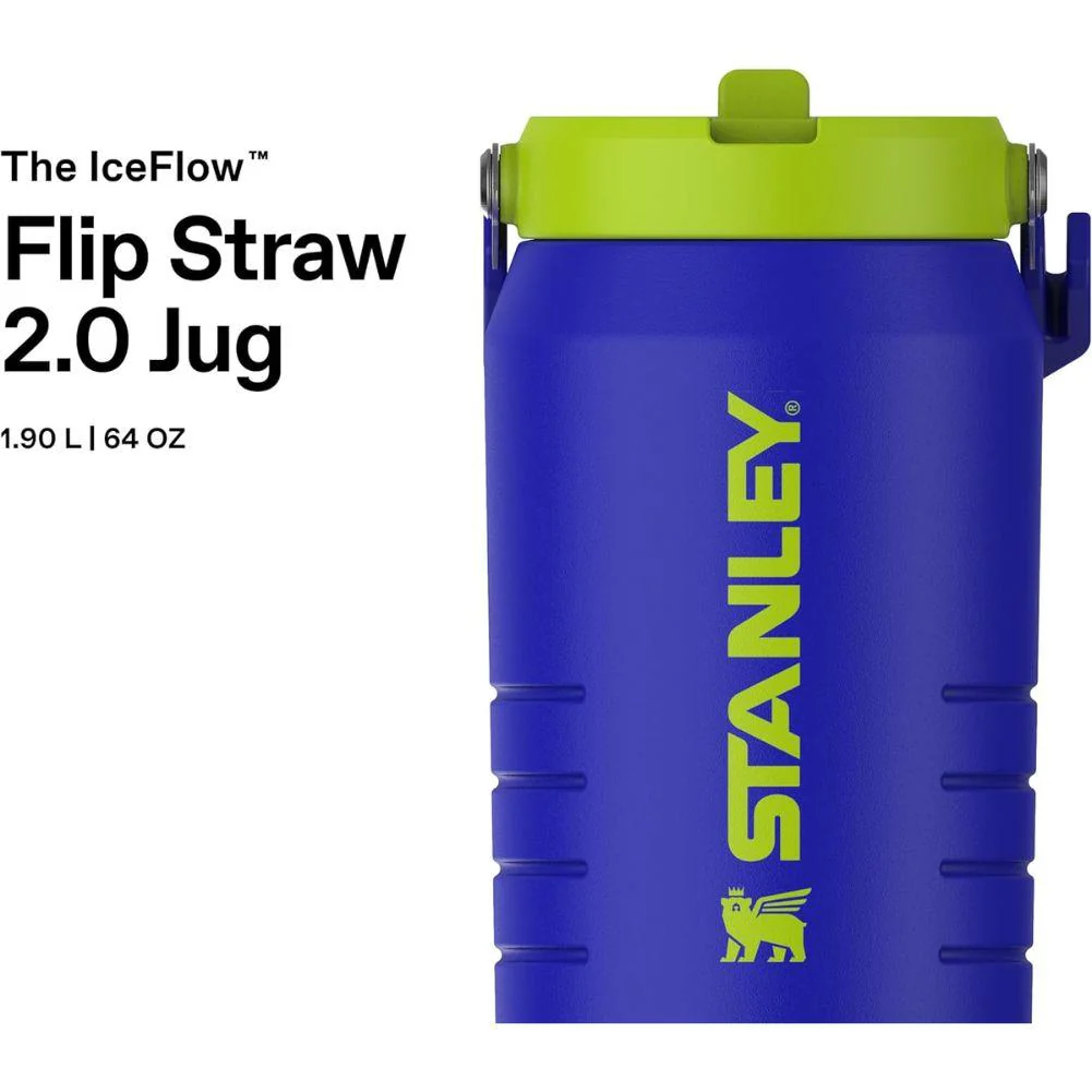 Stanley The IceFlow Flip Straw 2.0 Jug 1.90L (Cobalt Chartreuse) - Image 5