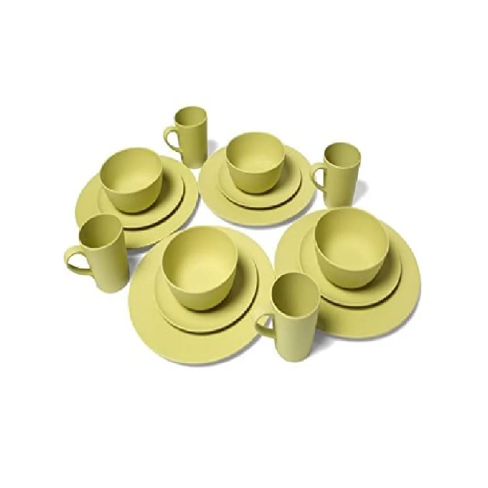 Vango 4 Person Bamboo Tableware Set (Green)