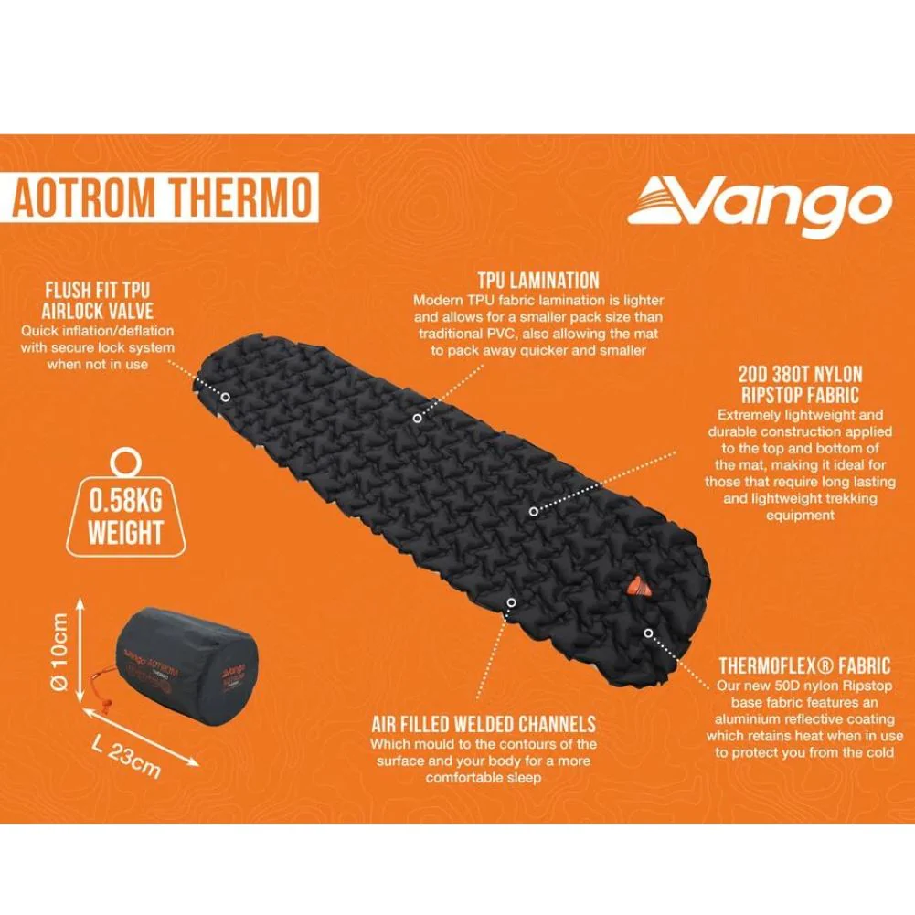 Vango Aotrom Thermo 5 Standard Sleep Mat (Anthracite) - Image 16