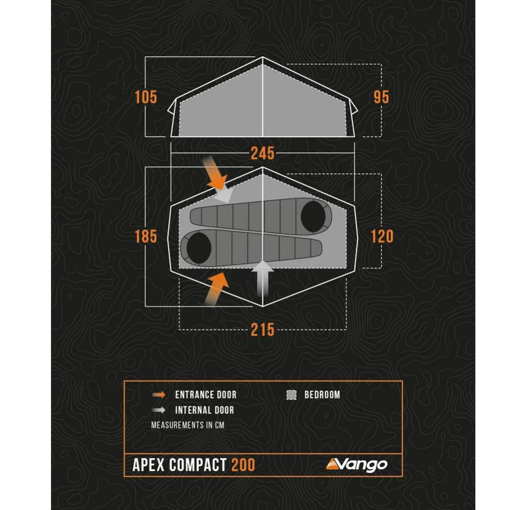 Vango Apex Compact 200 Tent - 2 Man Lightweight Tent (Forest Green) - Image 3