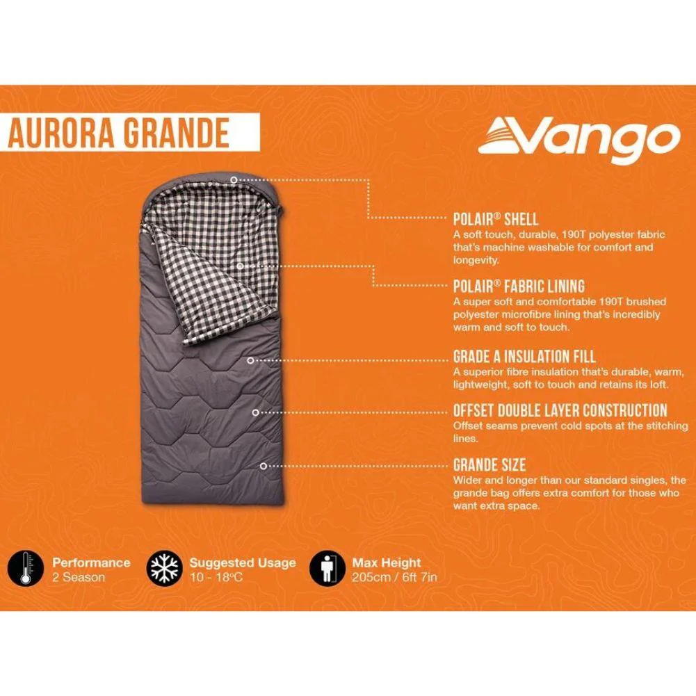 Vango Aurora Grande Family Sleeping Bag (Excalibur) - Image 2