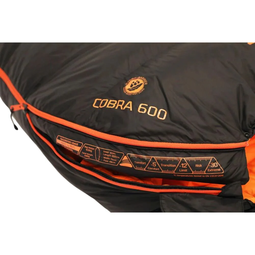 Vango Cobra 600 Down Filled Sleeping Bag (Anthracite) - Image 22