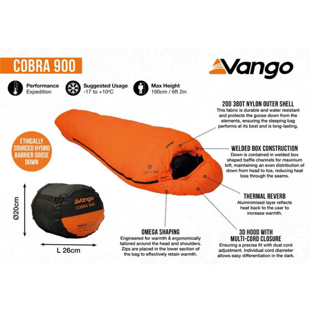 Vango Cobra 900 Down Sleeping Bag - Image 3