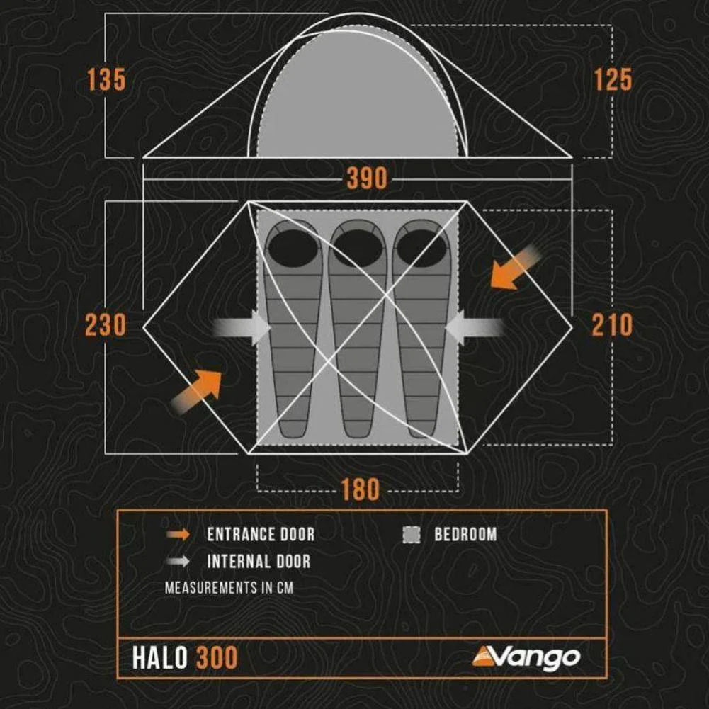 Vango Halo 300 Tent + Vango Halo 300 Groundsheet Protector - GP519 - Image 4