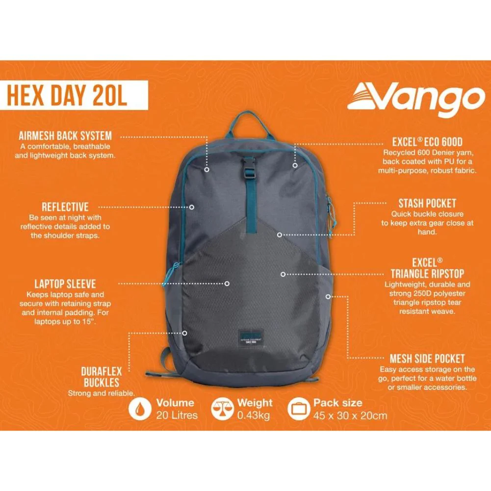 Vango Hex Day 20L Day Pack (Grey) - Image 2