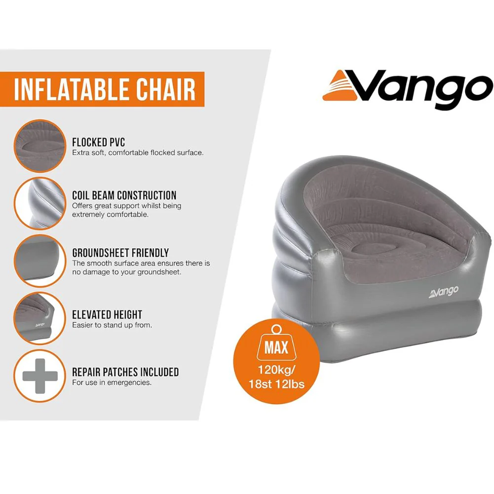 Vango Inflatable Chair (Nocturne Grey) - Image 3