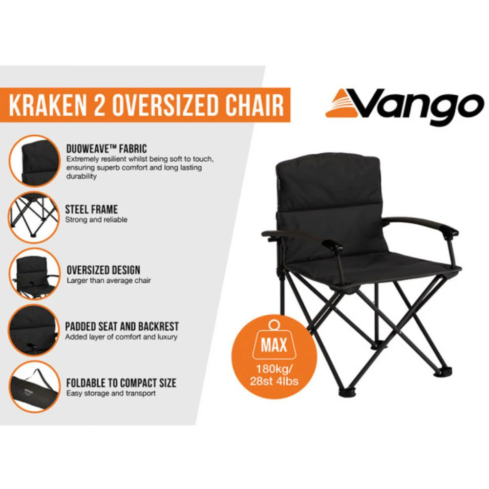 Vango Kraken 2 Oversized Camping Chair (Excalibur) - Image 3