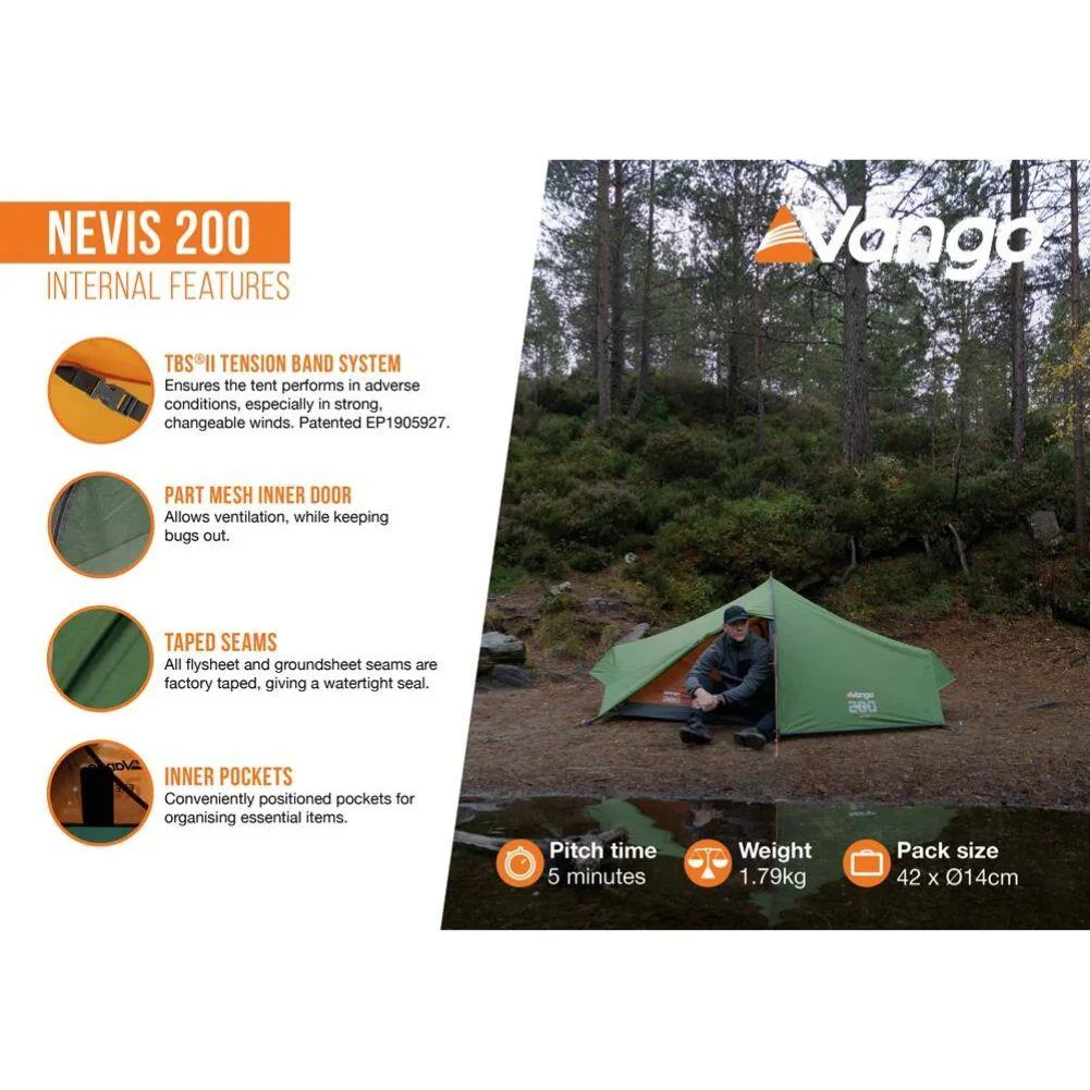 Vango Nevis 200 Tent - 2 Man Trekking Tent - Image 13