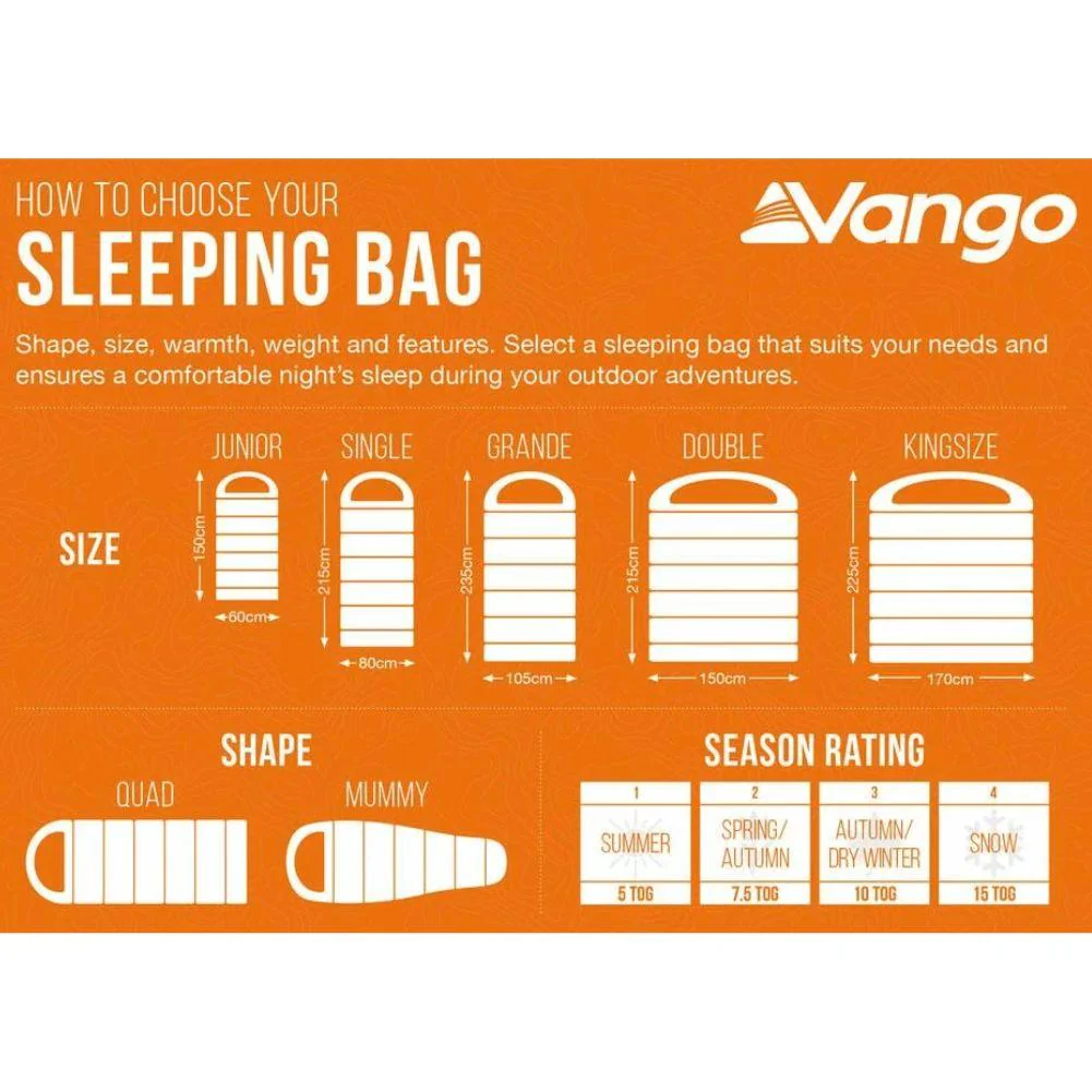 Vango Polaris Grande Sleeping Bag (Neptune) - Image 3