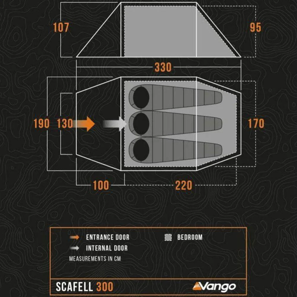 Vango Scafell 300 Tent + Vango Scafell 300 Groundsheet Protector - Image 6