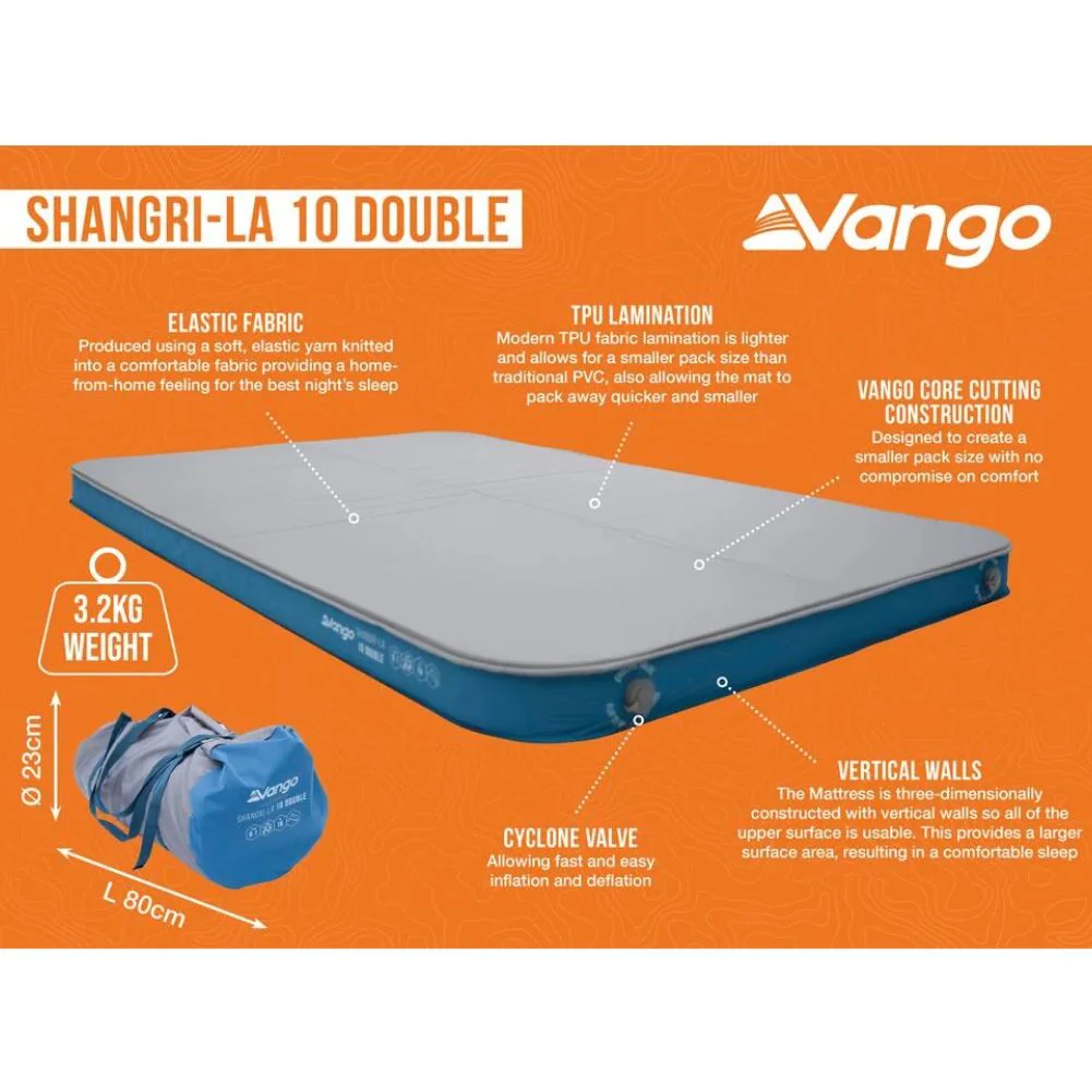 Vango Shangri-La 11 Double 10cm Self Inflating Mattress - Image 2