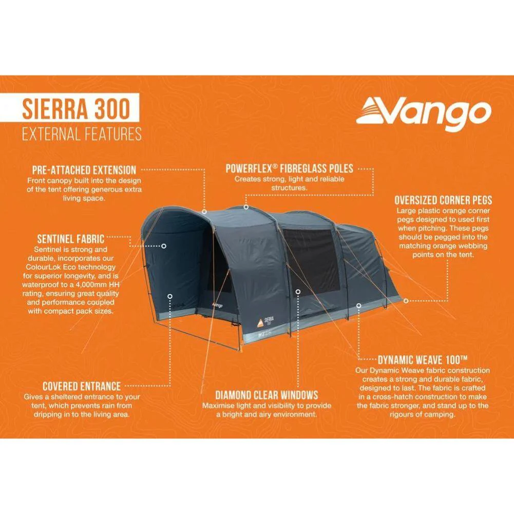 Vango Sierra 300 Tent - 3-Man Tent (Deep Blue) - Image 21
