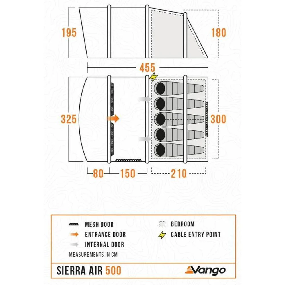 Vango Sierra Air 500 - 5-Man Airbeam Tent (Deep Blue) - Image 17