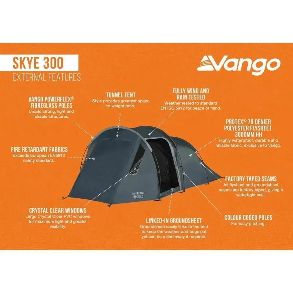 Vango Skye 300 Tent - 3 Person Tent (Deep Blue) - Image 4