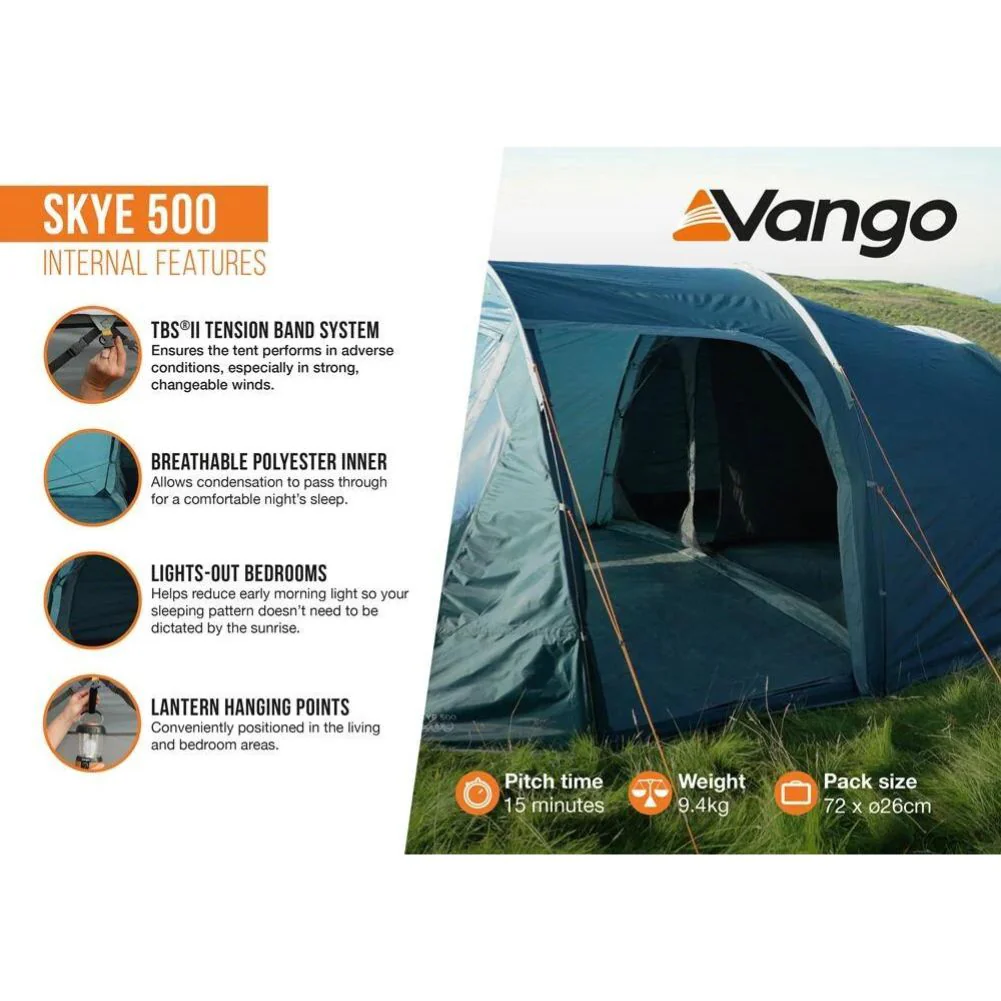 Vango Skye 500 Tent - 5 Person Tent (Deep Blue) - Image 20