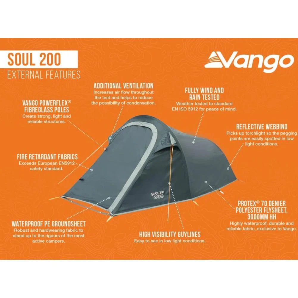 Vango Soul 200 Tent - 2 Man Tent (Peridot Green) (2025) - Image 7