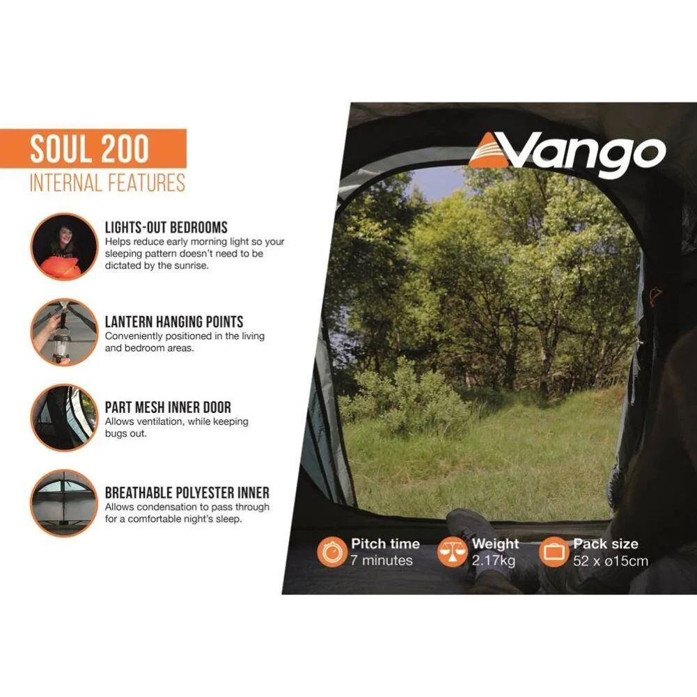 Vango Soul 200 Tent - 2 Man Tent (Peridot Green) (2025) - Image 8