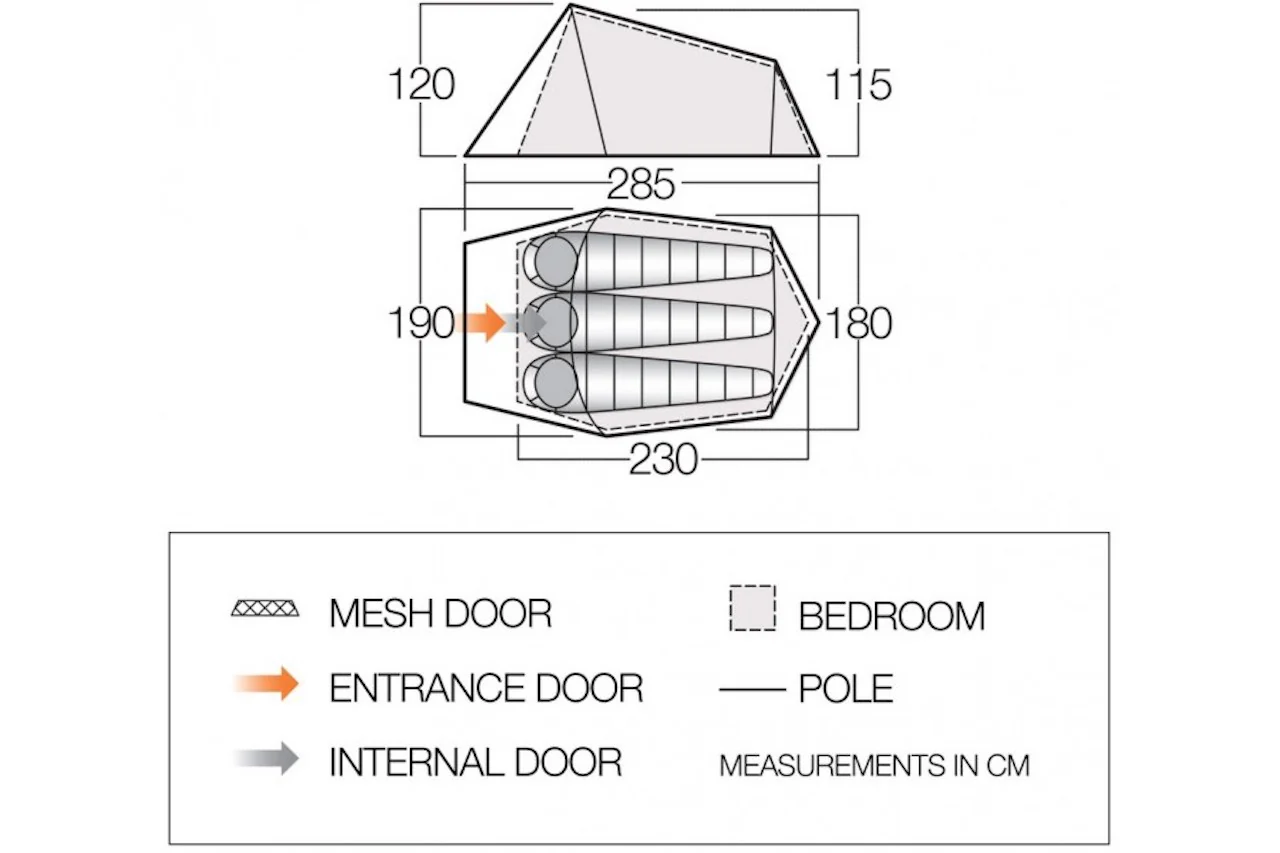 Vango Soul 300 Tent - 3 Man Tunnel Tent - Image 5