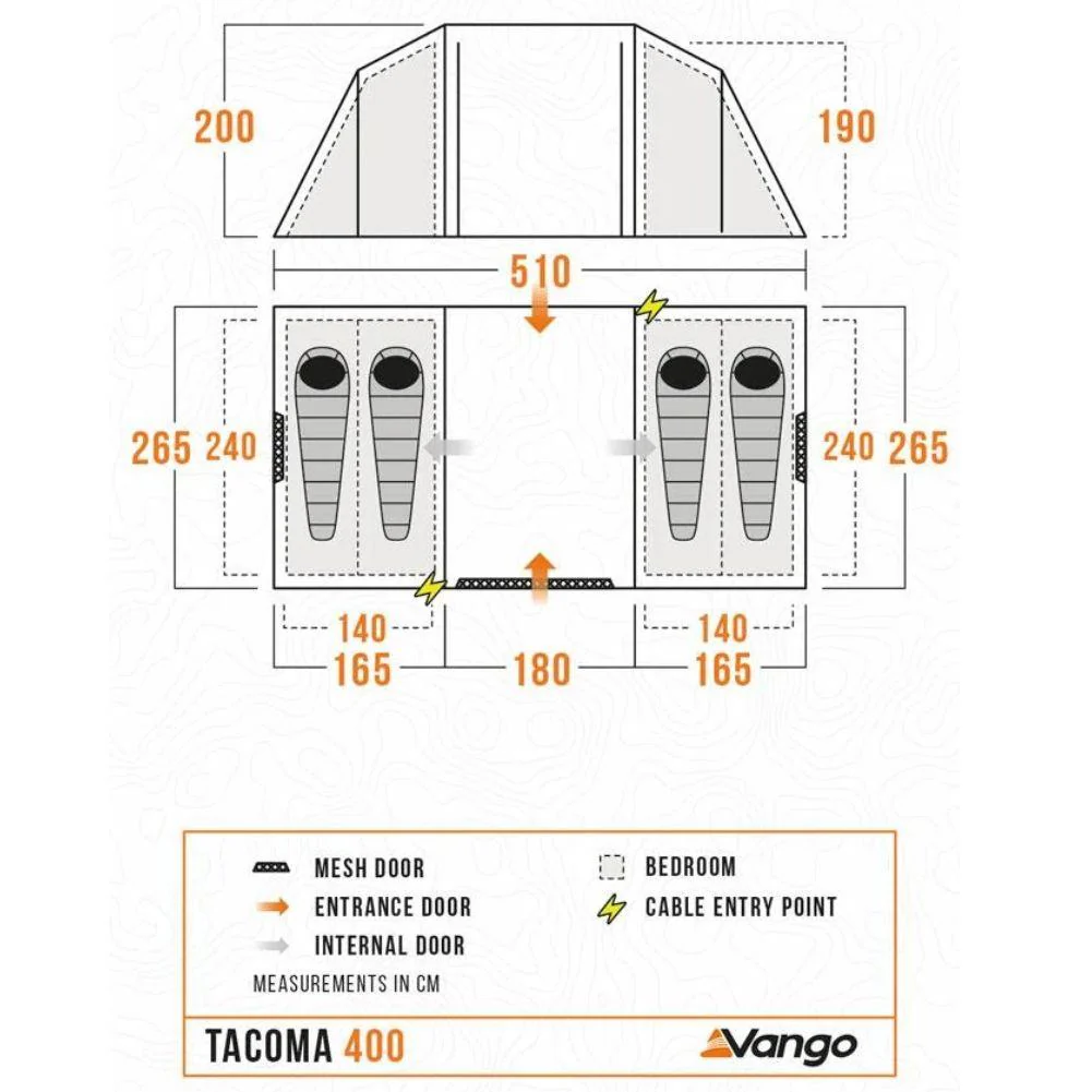 Vango Tacoma 400 Tent Package - 4-Man Tent with Footprint (Deep Blue) - Image 29