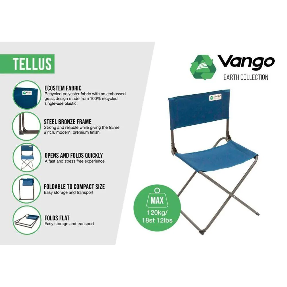 Vango Tellus Folding Camping Chair (Moroccan Blue) - Image 6