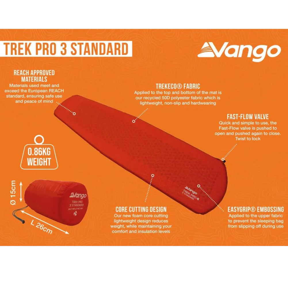 Vango Trek Pro 3 Standard Self-Inflating Mat - Image 13