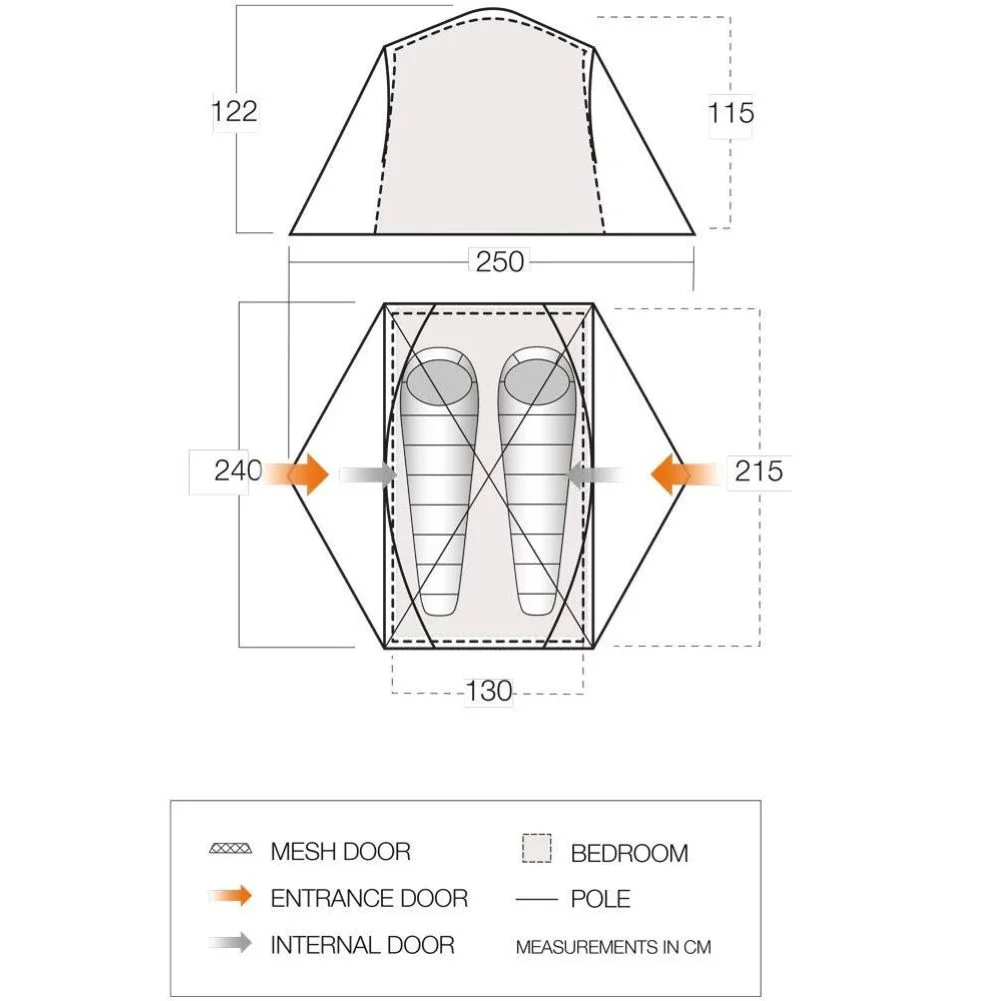 Vango Tryfan 200 Tent - 2 Man Tent - Image 2