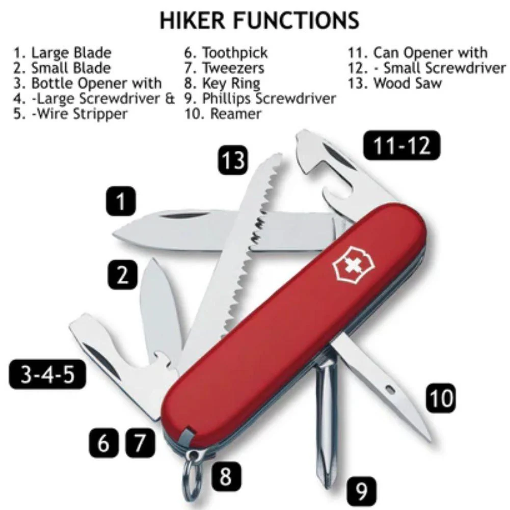 Victorinox Hiker Swiss Army Knife (Red) - Image 3