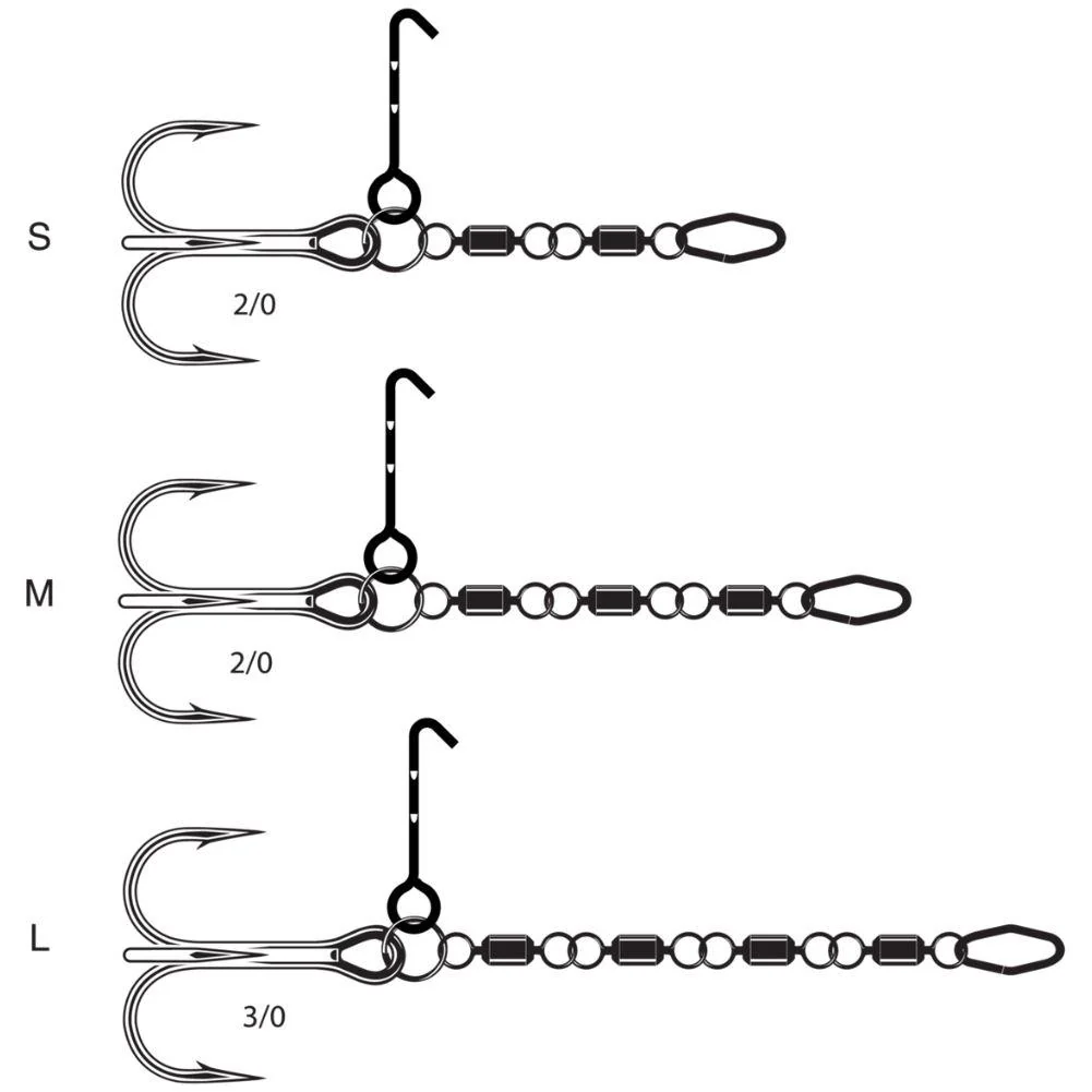 VMC Pike Chain Fishing Hook - L (UV Orange) - Image 3