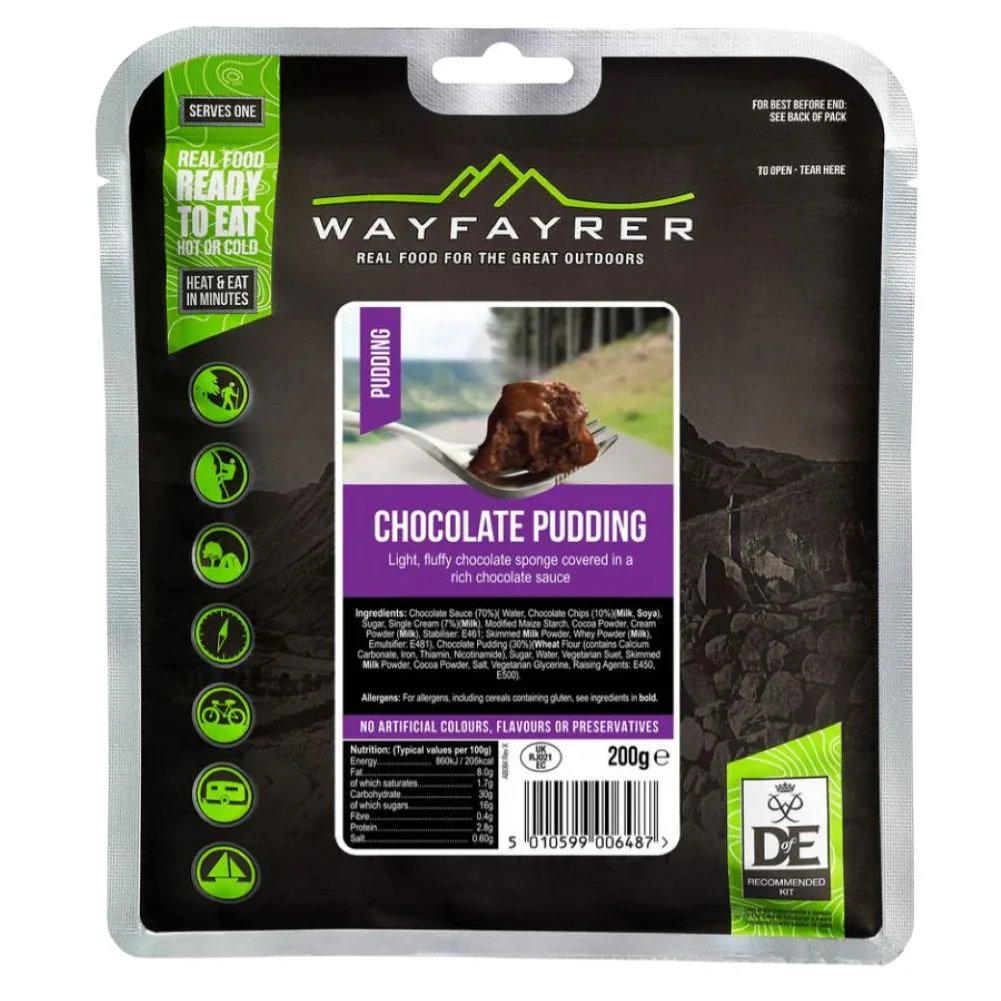 Wayfayrer Chocolate Pudding - Outdoor Camping Ready to Eat Meal Pouch Wayfayrer