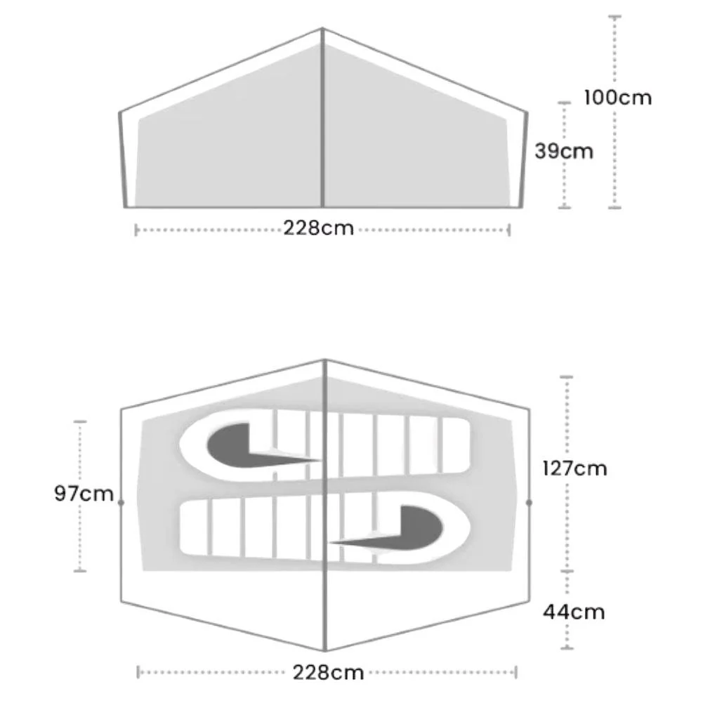 Wild Country Norte Compact 2 Tent + Norte Compact 2 Footprint + Free Wild Country Aluminium Alloy V-Angle Peg (10 Pack) - Image 4