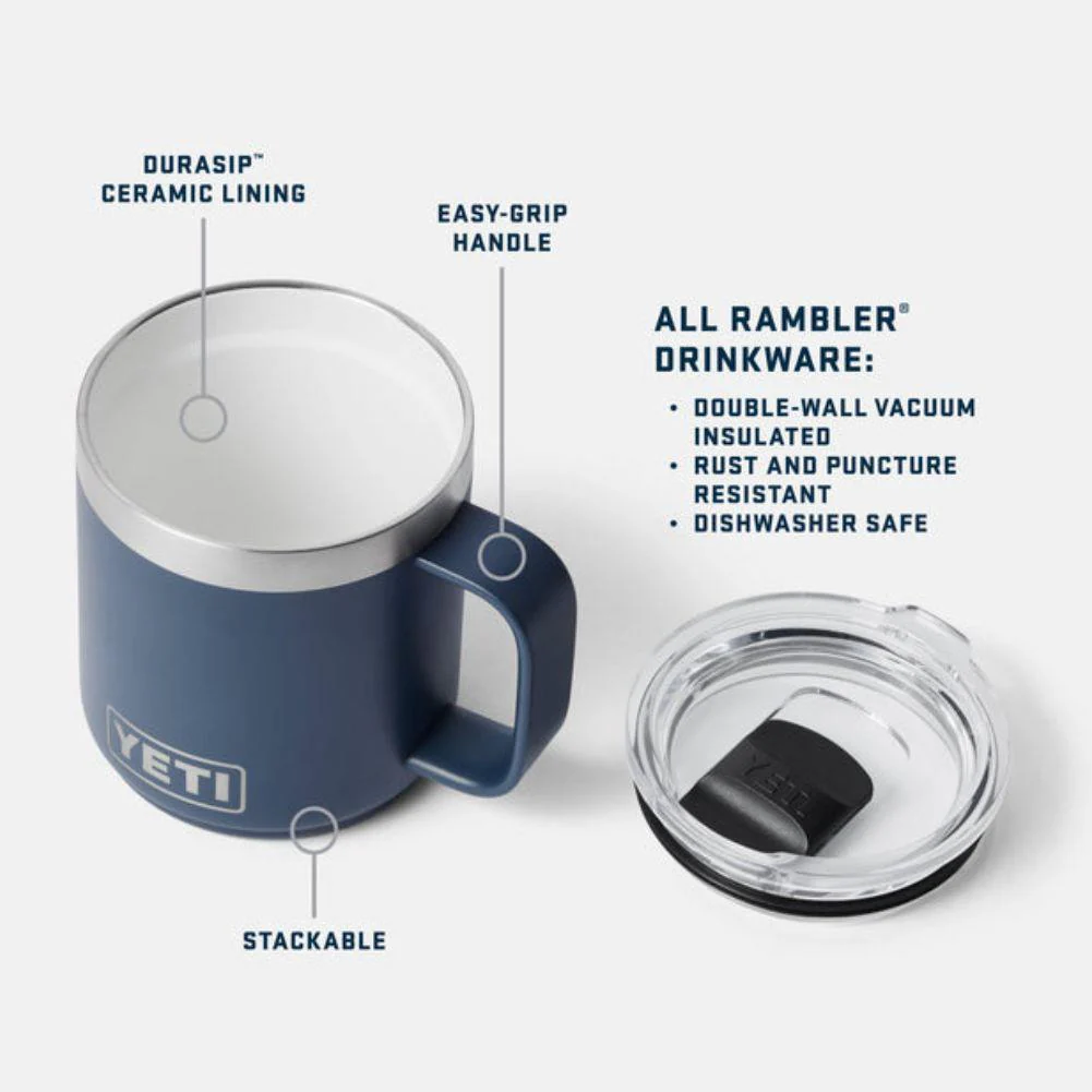 Yeti Rambler 10 oz (295 ml) Stackable Ceramic Lining Mug (White) - Image 7