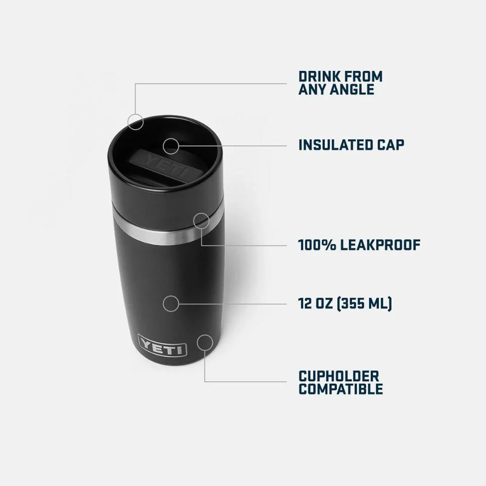 Yeti Rambler 12 oz (355 ml) Travel Bottle/Commuter Cap (Black) - Image 4