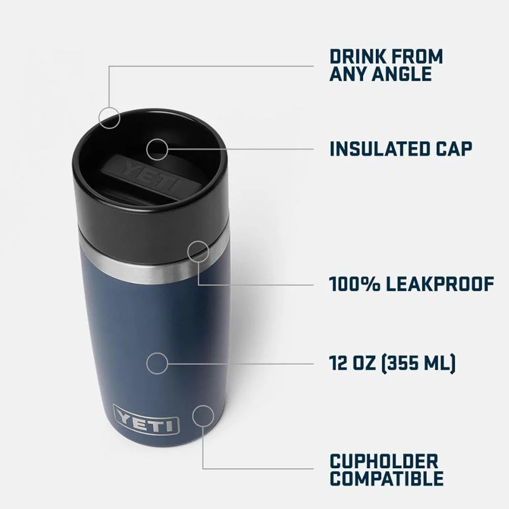 Yeti Rambler 12 oz (355 ml) Travel Bottle/Commuter Cap (Navy) - Image 5