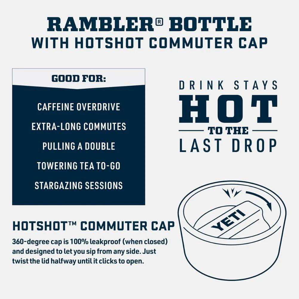 Yeti Rambler 12 oz (355 ml) Travel Bottle/Commuter Cap (Navy) - Image 6