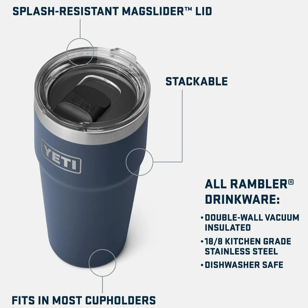 Yeti Rambler 20 oz (591 ml) Stackable Cup (Lowcountry Peach) - Image 5