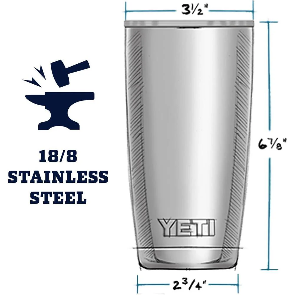 YETI Rambler 20 oz Tumbler (Wild Vine Red) - Image 5
