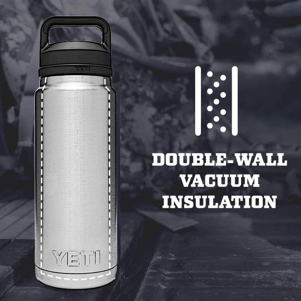 Yeti Rambler 26 OZ (769 ml) Bottle With Chug Cap (Black) - Image 7