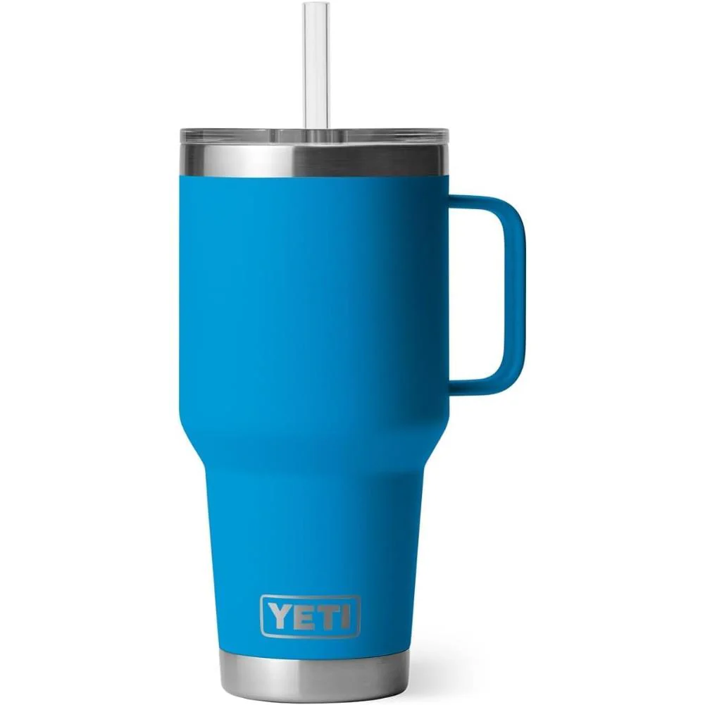 Yeti Rambler 35 OZ (994 ML) Straw Mug (Big Wave Blue)