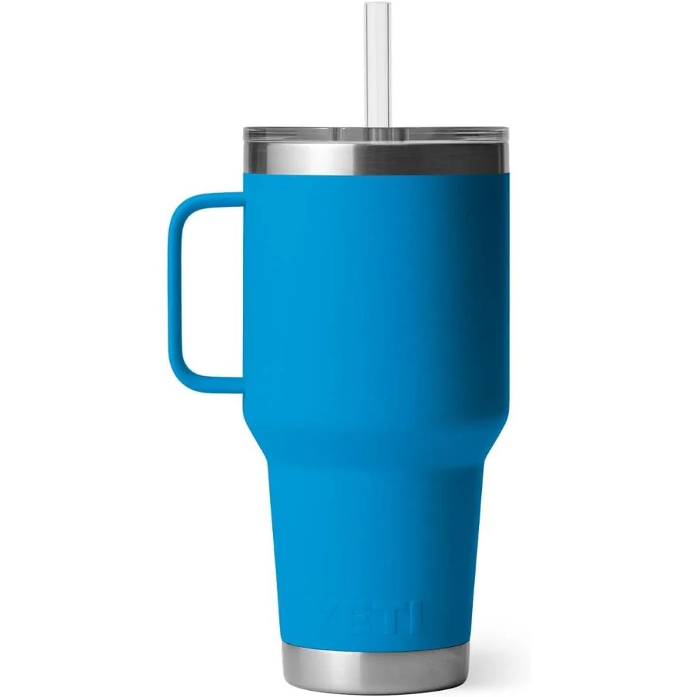 Yeti Rambler 35 OZ (994 ML) Straw Mug (Big Wave Blue) - Image 2