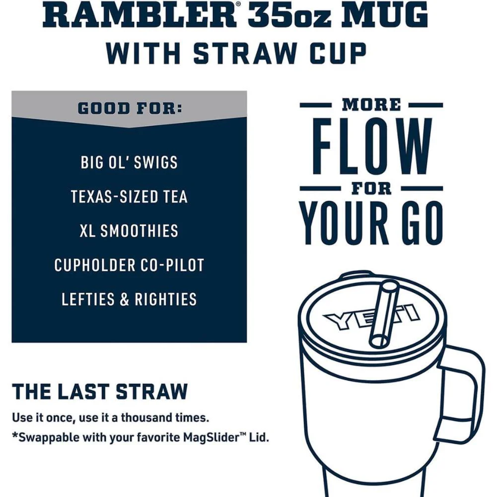 Yeti Rambler 35 OZ (994 ML) Straw Mug (Cherry Blossom) - Image 8